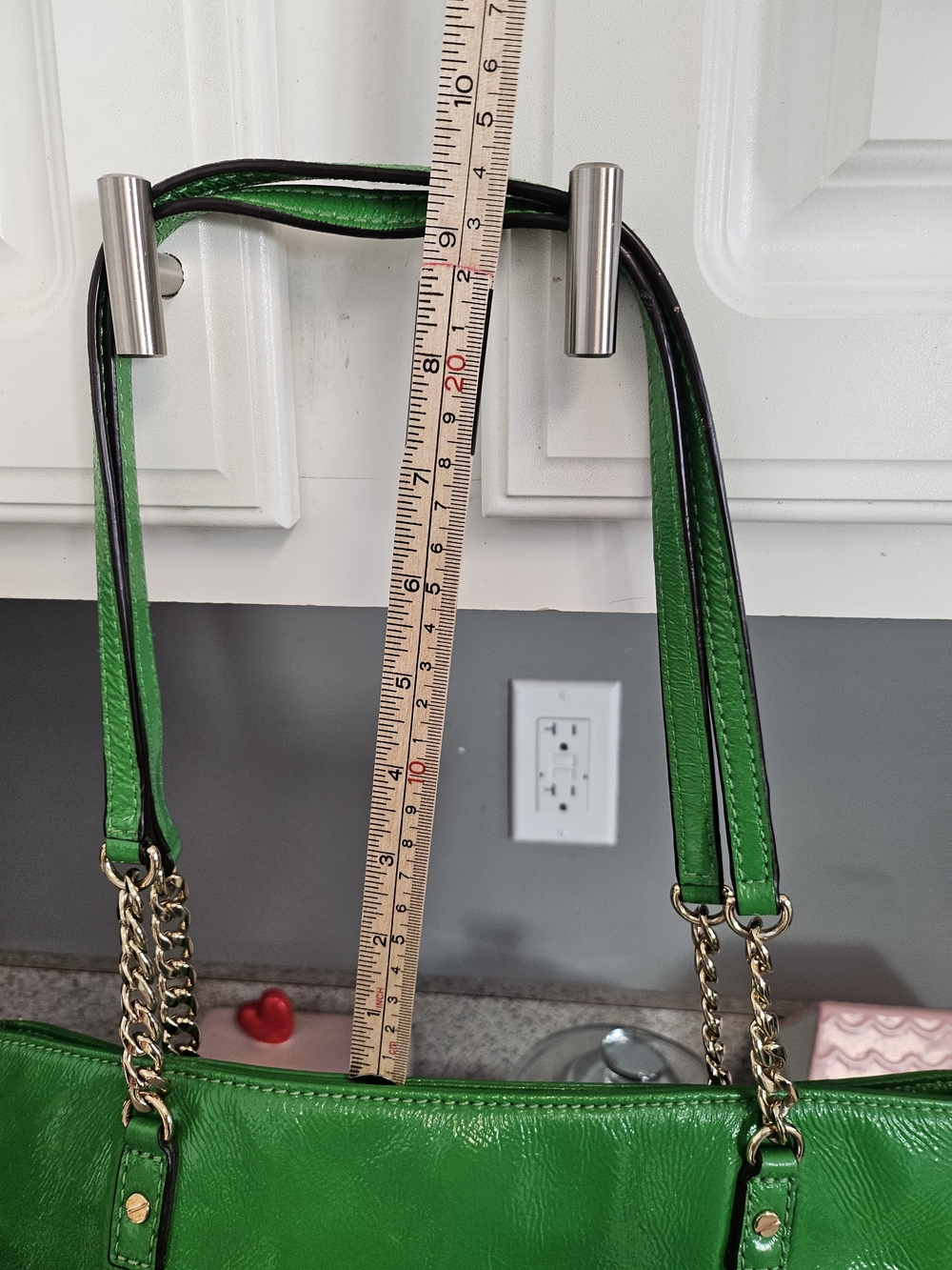 MICHAEL KORS Green Leather Tote with Gold Hardware - Picture 5 of 11